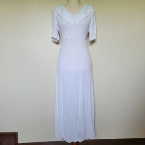 Molly Malloy | 80s Vintage White Collared Midi Dress